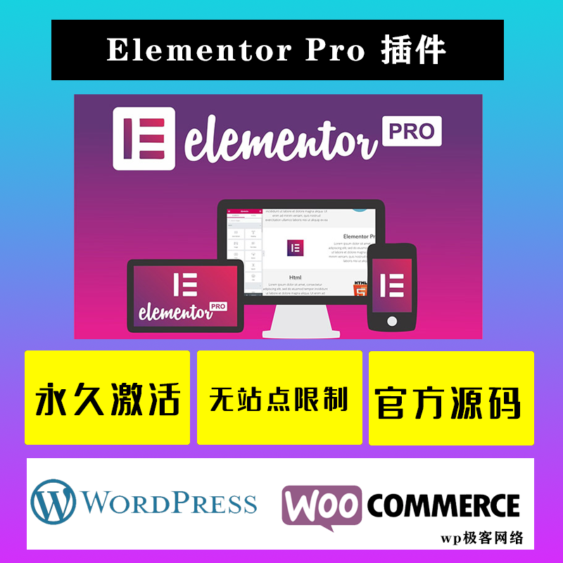 Elementor Pro WP插件中文版可视化编辑页面自定义含全套模板