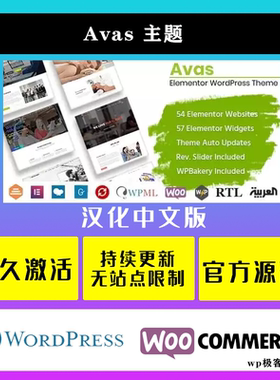 Avas WP主题 Wordpress 多用途Elementor轻量级网站模板