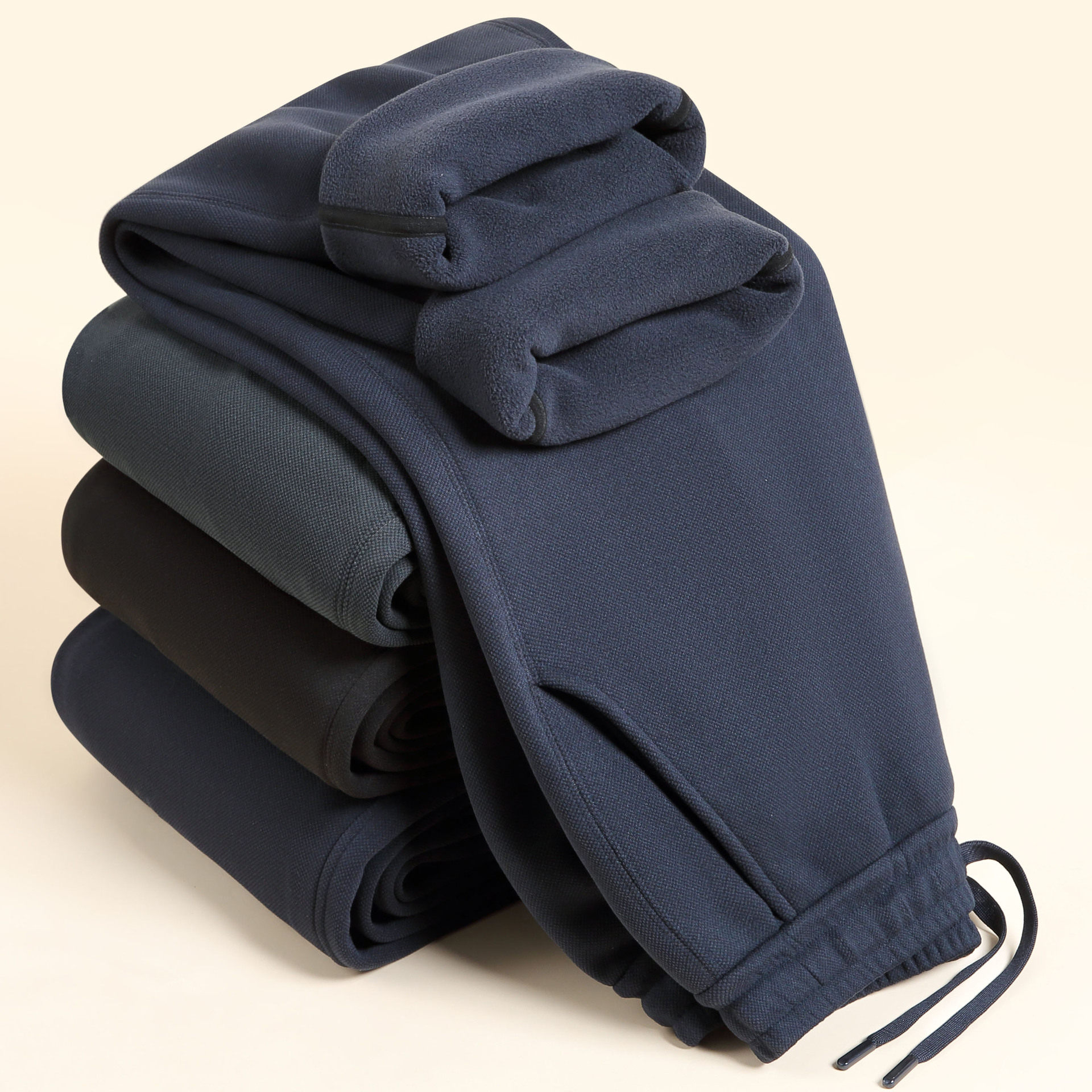 【三防】秋冬羊毛蚕丝加绒加厚防风裤男休闲长裤宽松直筒运动卫裤