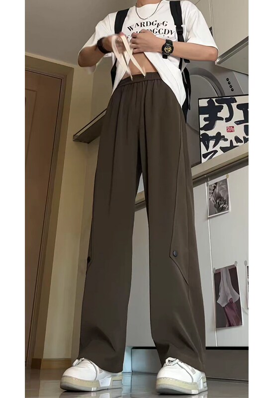 抖音直播新款解构西裤宽松直筒休闲裤长裤潮504-K189-P45控68,男装休闲裤,星座504