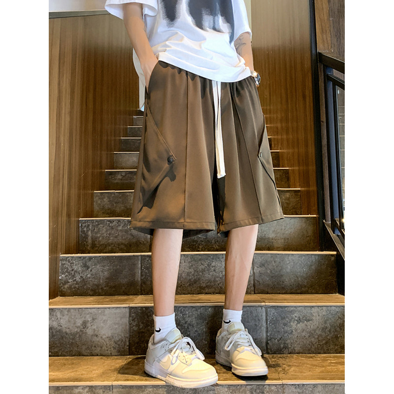 夏季冰丝解构款垂感休闲西裤短裤高级感五分裤504-K335-特P25控48,男装牛仔裤,星座504
