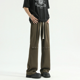 微喇西裤垂坠感高级感痞帅解构拼接休闲长裤504-K172-P55控78，男装西裤，星座504