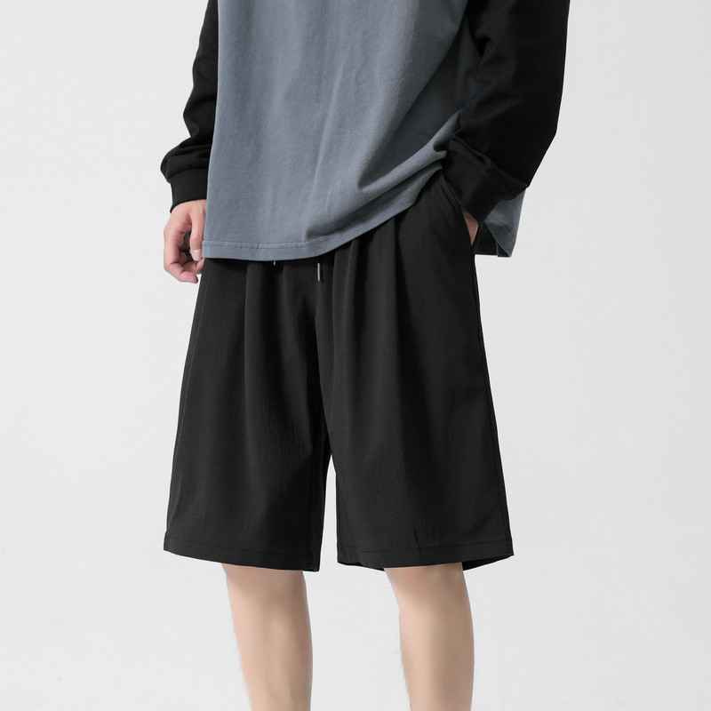 2023直播品控感皱布短裤男休闲宽松中裤五分裤潮504-K330-P20,男装休闲裤,星座504