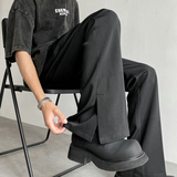 25微喇叭阔腿裤脚开叉垂感西裤宽松运动休闲长裤504-K168-P55控78，男装西裤，星座504