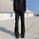 2026新款美式高街拼接牛仔裤潮流微喇叭裤长裤504-K185-P55控78，男装牛仔裤，星座504