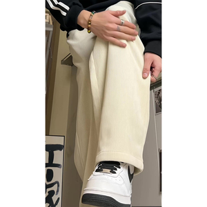 25美式复古灯芯绒垂感休闲裤潮牌宽松阔腿裤504-K184-P45控68图片