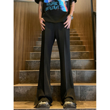 26微喇叭阔腿裤脚开叉垂感西裤宽松运动休闲长裤504-K168-P55控78，男装西裤，星座504