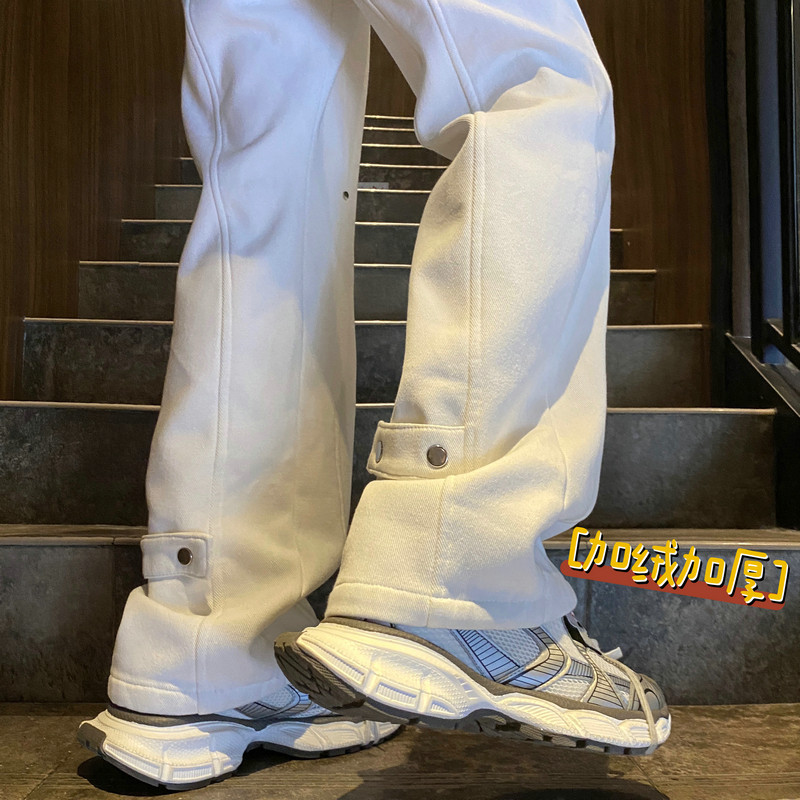 加绒加厚微喇叭弧形拼接牛仔裤504-K806-P55控79（加绒P65控89）图片
