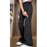 2026港风新款学生男女微喇叭拼接冲锋裤休闲裤潮504-K837-P45控68，男装休闲裤，星座504