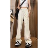 26港风铆钉垂感冰丝喇叭西裤加长休闲裤直播品控504-K812-P55控79，男装西裤，星座504