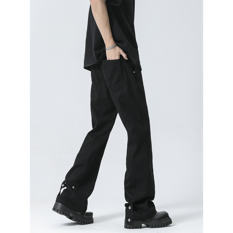 25新款微喇叭弧形拼接牛仔裤504-K806-P55控79（加绒P65控89）,男装休闲裤,星座504
