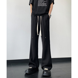 25港风铆钉垂感冰丝喇叭西裤加长休闲裤直播品控504-K812-P55控79，男装西裤，星座504