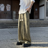 新中式风夏季新款缎面复古裤高级感垂感休闲裤504-K191-P45控68，男装休闲裤，星座504