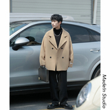 加棉加厚双排扣短款毛呢大衣外套潮504-F07-P85（加棉P95控138），男装毛呢大衣，星座504