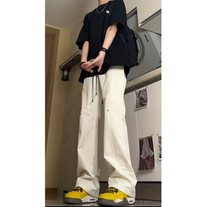 2026港风新款学生男女微喇叭拼接冲锋裤休闲裤潮504-K837-P45控68图片