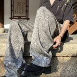 新中式风夏季新款缎面复古裤高级感垂感休闲裤504-K191-P45控68，男装休闲裤，星座504
