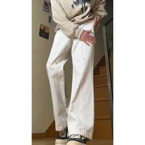 加绒加厚微喇叭弧形拼接牛仔裤504-K806-P55控79（加绒P65控89）图片