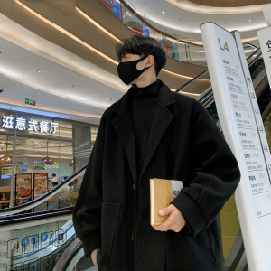 韩系短款加绒加厚毛呢大衣风衣外套504-F12-P75（加绒P95控128）图片
