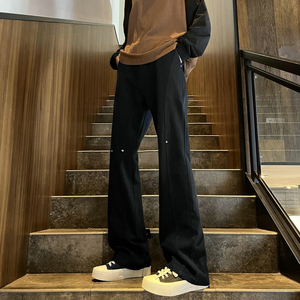 加绒加厚微喇叭弧形拼接牛仔裤504-K806-P55控79（加绒P65控89）图片