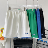 25夏季平铺新款华夫格贴标短裤学生男女宽松五分裤潮504-K324-P30，男装休闲裤，星座504
