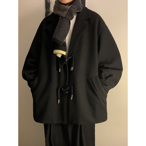 加棉加厚牛角扣短款毛呢大衣风504-F53-P75控118（加棉P90控128）图片