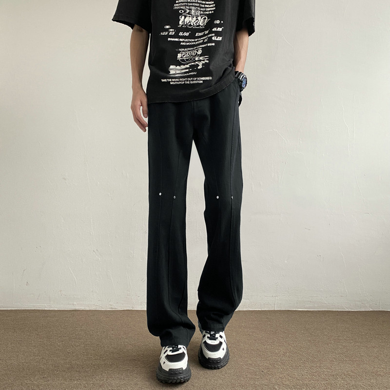 26新款学生男女微喇叭弧形拼接牛仔裤504-K806-P55控79,男装牛仔裤,星座504