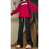 26港风铆钉垂感冰丝喇叭西裤加长休闲裤直播品控504-K812-P55控79，男装西裤，星座504