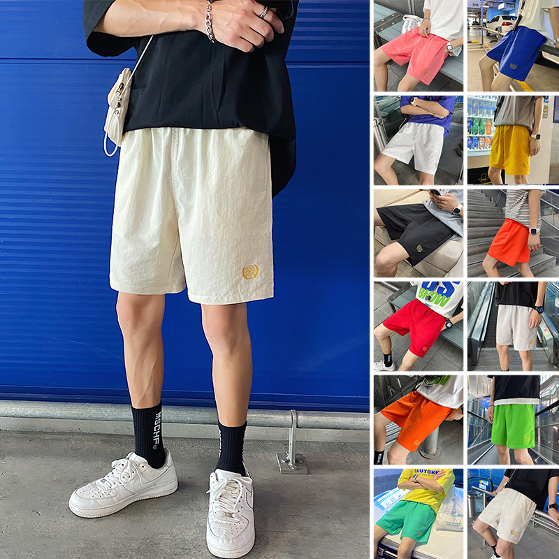 20 summer Hong Kong Style wheat ear shorts Unisex five part pants men's 12 color quick drying beach pants