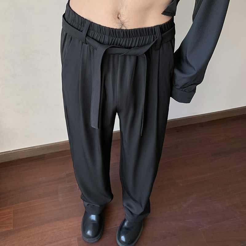 25新款送腰带冰丝垂感西裤痞帅休闲长裤直播品质504-K161-P45控68图片