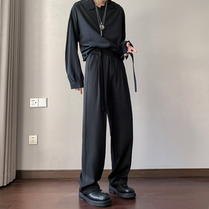 25新款送腰带冰丝垂感西裤痞帅休闲长裤直播品质504-K161-P45控68图片