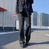 2026新款美式高街拼接牛仔裤潮流微喇叭裤长裤504-K185-P55控78，男装牛仔裤，星座504
