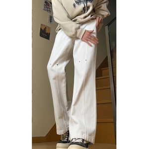 26新款学生男女微喇叭弧形拼接牛仔裤504-K806-P55控79图片