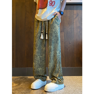 新中式风复古缎面裤子高级感垂感休闲裤504-K191-P45控68图片