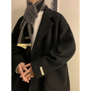 加棉加厚学生口袋短款毛呢大衣504-F51-P75控118（加棉P90控128）图片