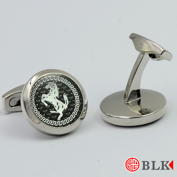 GIFT BOX ANIMAL ZODIAC HORSE CUFFLINKS FIBER INTERIOR GOLD PLATED FRENCH CUFF NAILS MENS CUFF NAIL SHIRT BUTTON