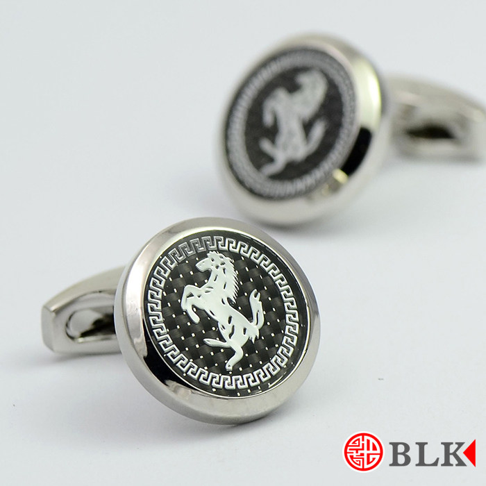 GIFT BOX ANIMAL ZODIAC HORSE CUFFLINKS FIBER INTERIOR GOLD PLATED FRENCH CUFF NAILS MENS CUFF NAIL SHIRT BUTTON