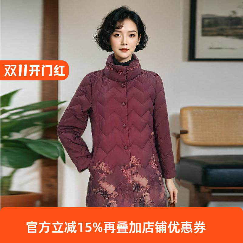 妈妈棉衣长款过膝大码中老年