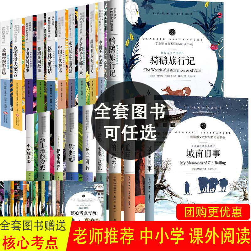 语文课程同步阅读书小学初中高中朝花夕拾七年级 儒林外史 简爱 西游记四大名著三国演义 红楼梦童年爱的教育昆虫记爱丽丝漫游奇境