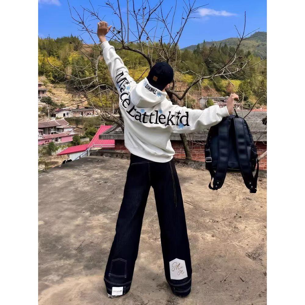 快手网红同款倒装马毛冈山原牛牛牛仔裤