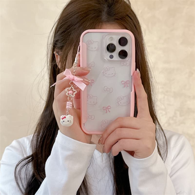 翻盖支架蝴蝶结kitty手机壳防摔