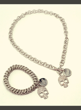 韩国骷髅头金属毛衣链