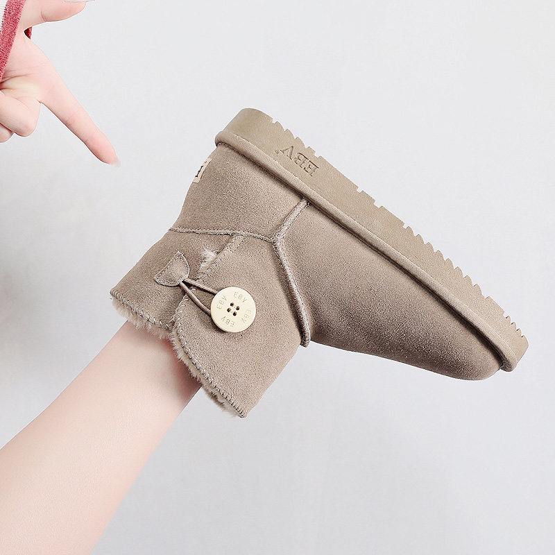 2025冬季新款时尚雪地靴女皮毛一体短筒短靴厚底加绒棉鞋学生可爱,女鞋,时装靴,淘宝优惠券,粉丝福利购,淘宝优惠卷