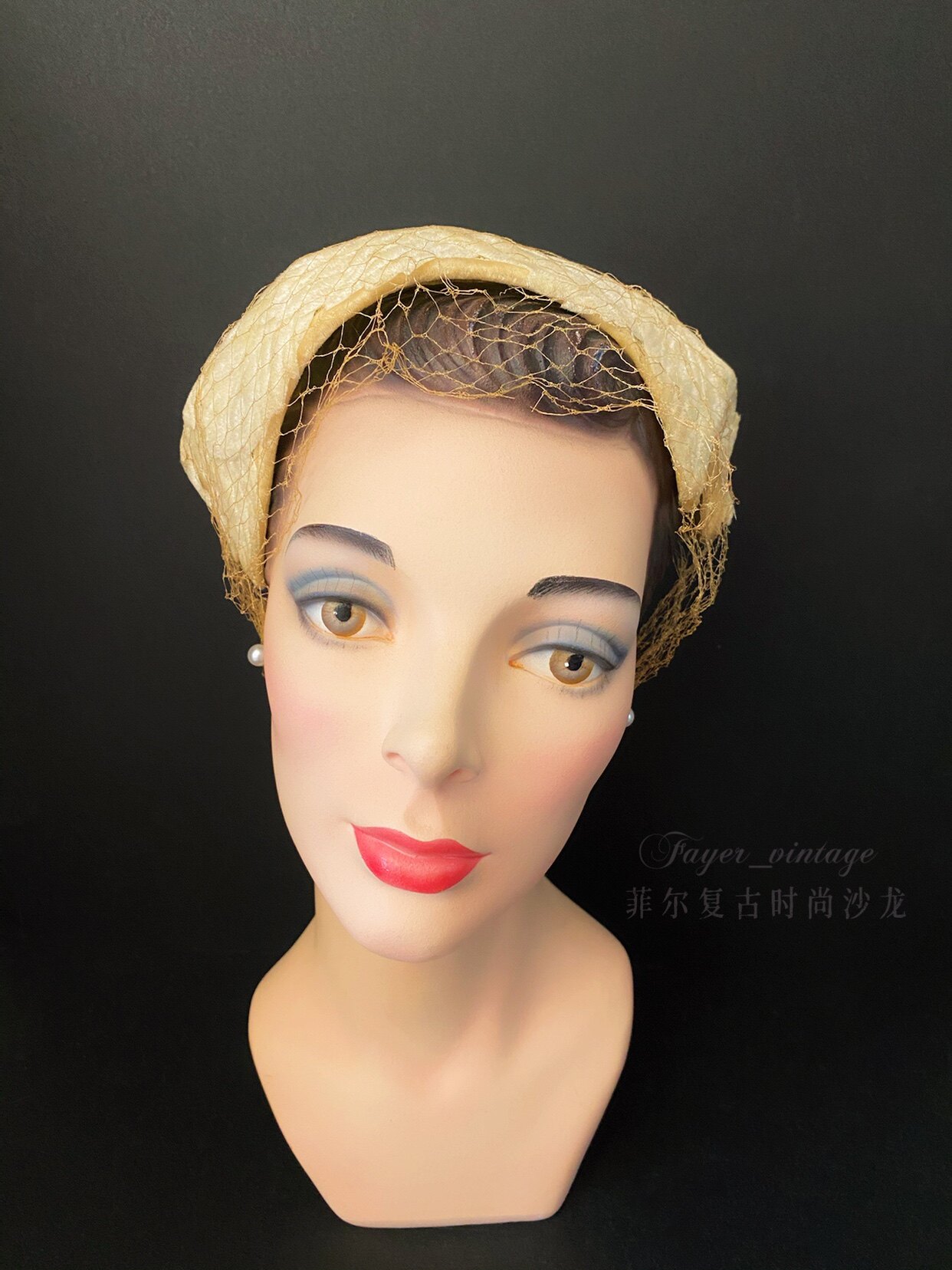 售罄 时光之匙vintage西洋古董帽子亮片复古女帽古着帽饰