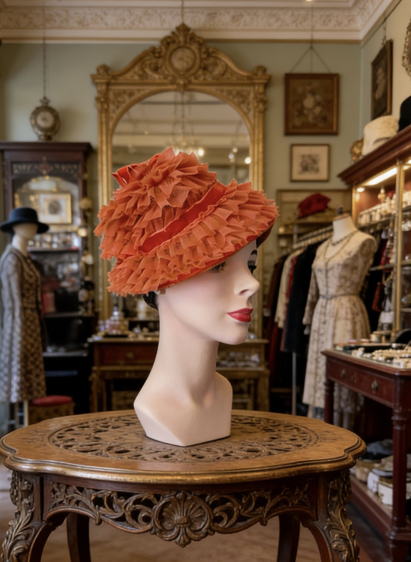 在逃公主vintage西洋古董帽子蛋糕层叠可爱复古女帽饰 现货