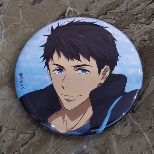 Free!男子游泳部fs后金属吧唧徽章山崎宗介促销现货