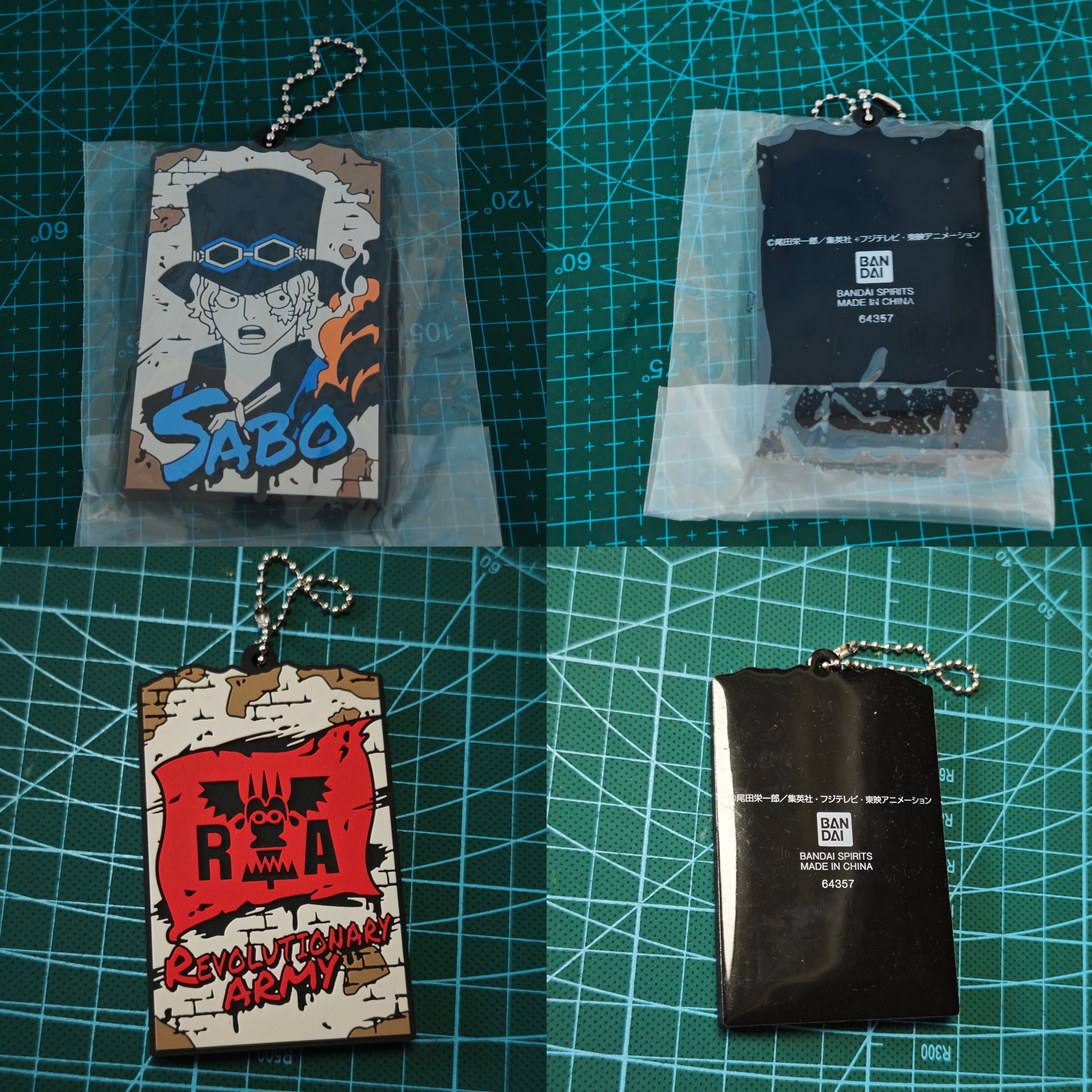 万代海贼王航海王一番H赏平面橡胶挂件手机链革命之炎萨博现货