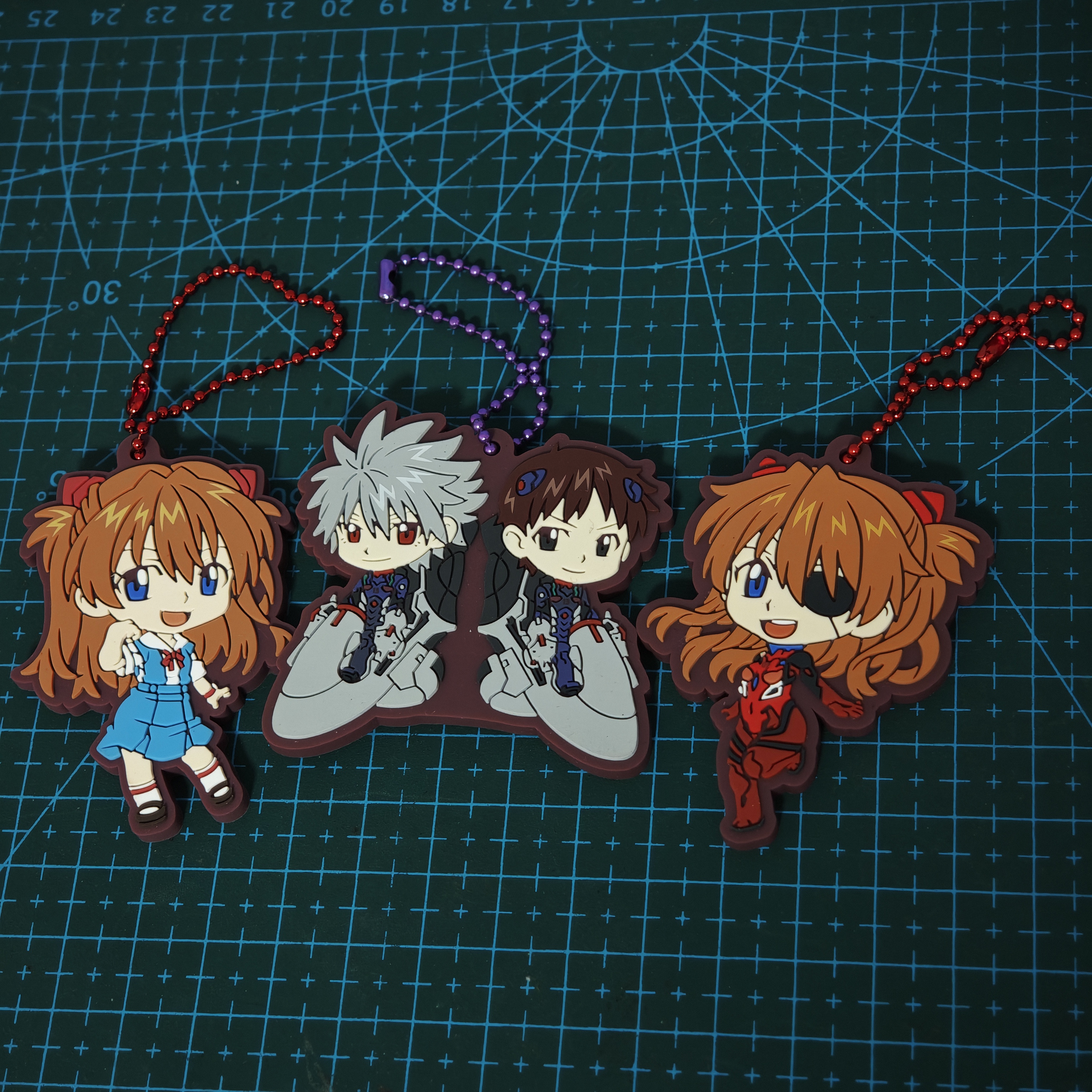 万代EVA新世纪福音战士扭蛋Q版橡胶挂件手机链明日香渚薰碇真嗣