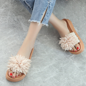 百搭花朵平底ins潮女式 2025新款 可湿水 女外穿时尚 韩版 夏季 凉拖鞋