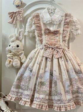 现货奶油玩偶Lolit熊熊野餐洛丽塔jsk可爱两穿洛丽塔原创正品