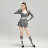 小胸泡温泉泳装 苏拉娜公主三件套分体泳衣女保守显瘦遮肚裙式 长袖